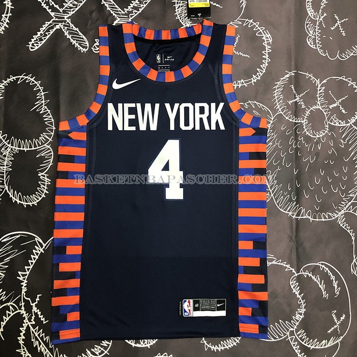 Maillot New York Knicks Derrick Rose NO 4 Ville Edition 2019-20 Bleu